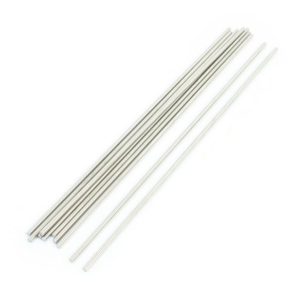 uxcell Stainless Steel Shaft, 10 Pieces, Silver Tone RC Helicopter Parts, Round Rod, 6.3 x 0.08 inches (160 x 2 mm)