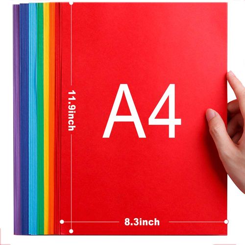 3 otters Construction Paper Pack, 200Sheets Heavy Duty Construction Paper Color Copy Paper for Crafts & Art, A4, 10 Assorted Colors, School Supplies