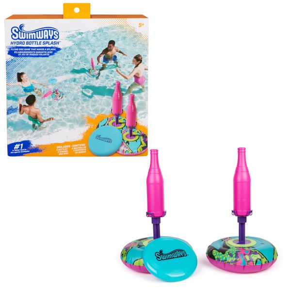 SwimWays Hydro Bottle Splash, Pool Toys for Kids and Adults, Throwing Disc Swimming Pool Game, Outdoor Toys for Kids Aged 5 & Up