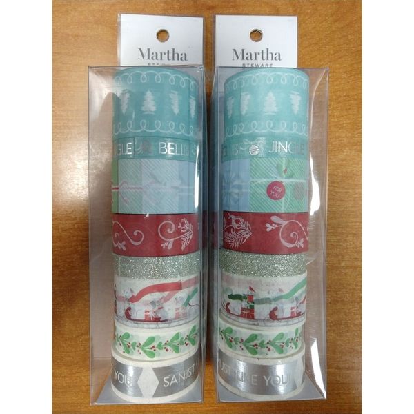 2 Pack: Martha Stewart Washi Tape Christmas Holiday Artisanal Craft Tape 2966-3B