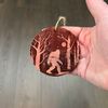 Cedar Ornament - Winter Sasquatch Bigfoot