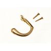 SINGLE HAT AND ROBE COAT HANGER CLOTHES HOOK BRASS PLATED + SCREWS ( pack 12 )