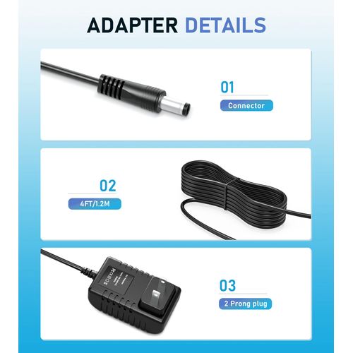6V 2A [6 Volts 2 Amps] Adapter Power Supply with 10 Interchangeable DC Plug AC to DC Plug 5.5 x 2.1mm & 2.5mm for 6volt 100mA 300mA 500mA 600mA 800mA 900mA 1000mA 1500mA 2000mA Equipment