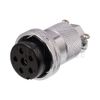 10101510168 Circular Cable Connector 6 Pin Female Silver Locking Ring