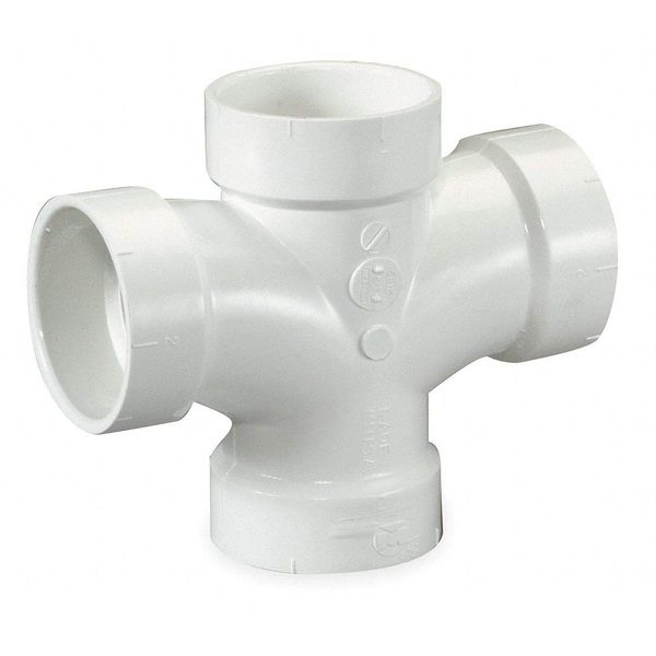 1-1/2" Hub PVC DWV Double Sanitary Tee
