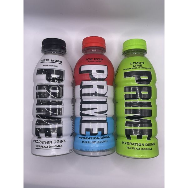 Prime Hydration Drink 3 Pack  (Ice Pop, Meta Moon & Lemon Lime)