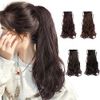 DAILUOSI Wig, Ponytail, Clip, Long, Point Wig, Daily Hair Extension, Heat Resistant, Natural Extension, One Touch, Easy to Wear