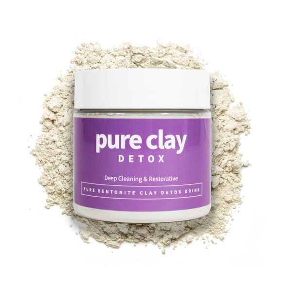 PURE CLAY Food Grade Organic Calcium Bentonite Clay Powder, Internal and External Deep Cleansing, Daily Detox Drink, Face Mask, Body Mud, & Toothpaste - 16 oz