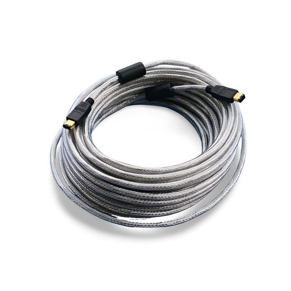 50ft Firewire Cable 6 Pin to 6 Pin - Silver