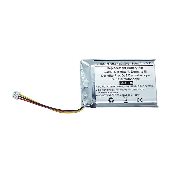 1800mAh 3.7V Replacement Battery for 3GEN, Dermlit e II, Dermlit e III, Dermlit e Pro, DL2 Dermatoscope, DL3 Dermatoscope