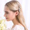 Uongeod Rhinestone Bridal Hair Clips (2PCS) Leaf Wedding Hairpin Bride Pearl Crystal Hair Clip Silver Rhinestone Barrette Elegant Bridal Hair Accessories
