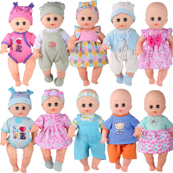 AIive Baby Doll Clothes-10 Sets for 11-12-13 Inch Baby Doll Clothes Dress Newborn Baby Doll Accessories Gown Costumes Outfits Toy Birthday (for 11-13'' Doll)