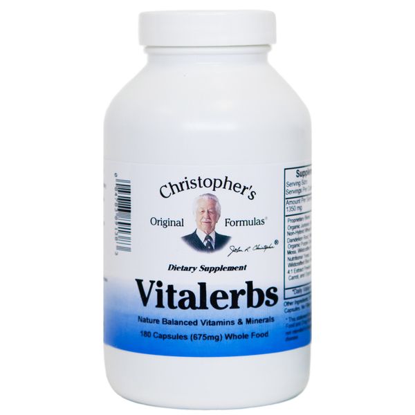 Christopher's Original Formulas Vitalerbs, Nutrient-Rich Herbal Supplement, 180 Veg Caps