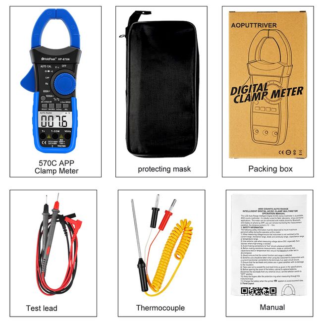 HP-870N Auto Range Multimetro Digital Clamp Meter Multimeter (HP-870N)