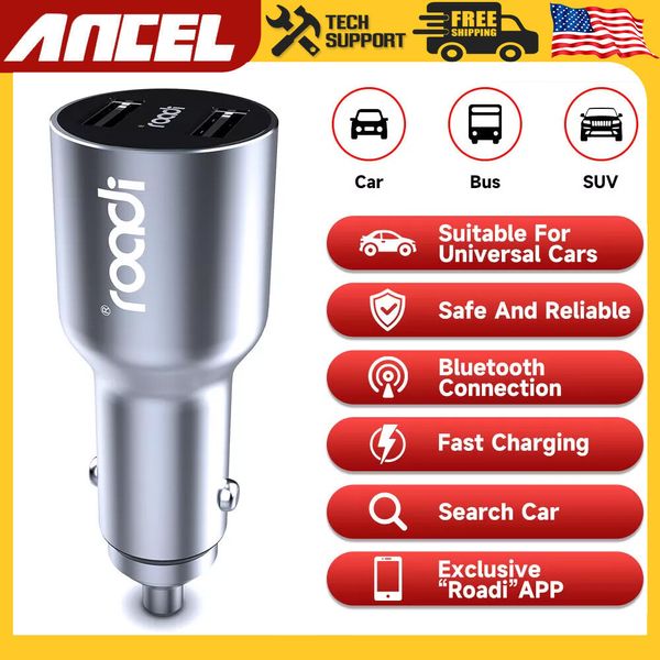 IC1-AA Bluetooth Fast Car Charger 2 USB Port Cigarette Lighter Socket Adapter