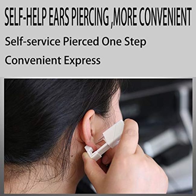 2 Pack Self Ear Piercing Kit, Ear Piercing Gun Kit Self Ear Piercing Gun  Self Ear Piercing Gun Kit Tool With Earrings 