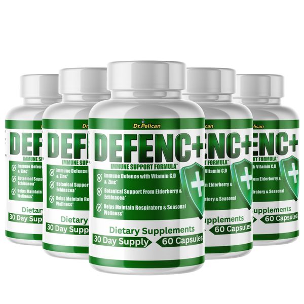 Defenc+- Immune Support- 5 Bottles- 300 Capsules