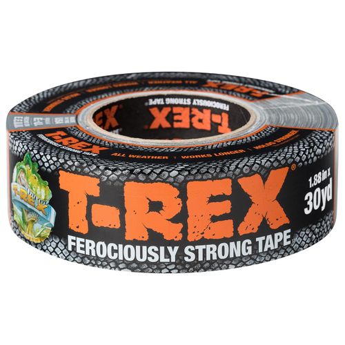 T-Rex Tape Heavy Duty Duct Tape with UV Resistant & Waterproof Backing for Ferociously Strong Repairs, 1.88" x 30 yd, Gunmetal Gray, 1 Roll