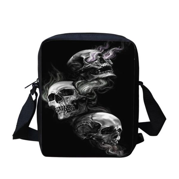 Kuiaobaty Skull Print Small Crossbody Bag Fashion Mobile Phone Crossbody Totebag Girl Boy Mini Messenger Bag for Travel Zip up Sqaure Bag