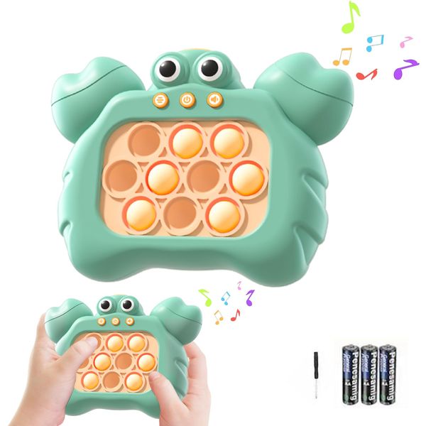 HEEGABEM Fidget Toys Game for Kids, Quick Push Light Up Pop Game, Autism Sensory Toys, Handheld Fidget Console Sensory Toy for Kids, Birthday Gifts for Boys Girls Teens-Green