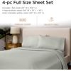 Luxury 800 Thread Count Full Size 100% Cotton Sheets - Light Grey Sateen Weave B