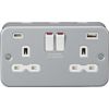 Knightsbridge Metal Clad 13A 2G SP Switched Socket with dual USB C+A 5V DC 4.0A [shared]