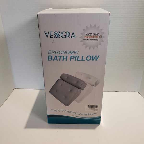 Vessgra Bath Pillow SPA Bathtub Pillow with Non-Slip Suction Cups, Ergonomic