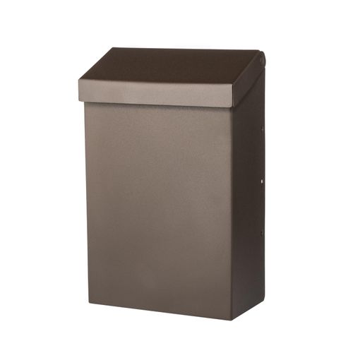 Architectural Mailboxes Modern Heritage™ Vertical Wall-Mounted Mailbox for Outside, Rust-Resistant Galvanized Steel Metal Small Mail Box, Bronze Modern Wall Mailbox
