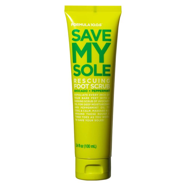 Formula 10.0.6 - Save My Sole Rescuing Foot Scrub - Exfoliating Foot Treatment, Smoothes Rough, Dry Feet, Vegan, Paraben-Free, Sulfate-Free & Cruelty-Free, 3.4 Fl Oz