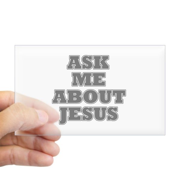 CafePress Ask Me About Jesus Rectangle Sticker Rectangle Bumper Sticker Car Decal