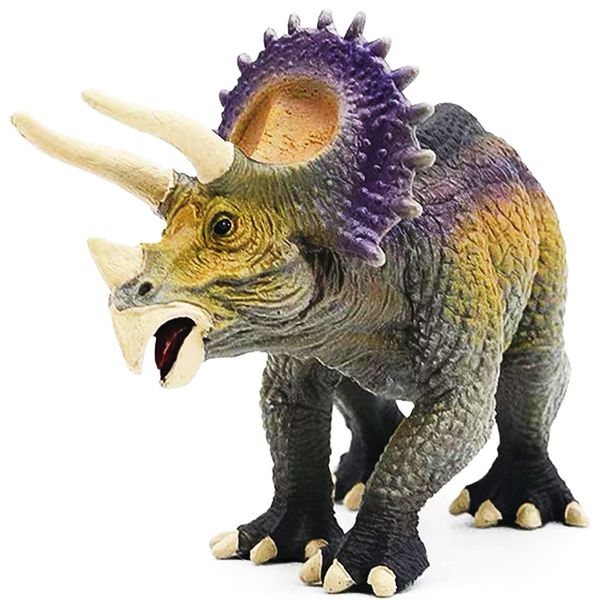 Gemini & Genius Dinosaur World Toys Triceratops Action Figure Realistic Dinos Figurine Storytelling, Birthday Cake Topper, Role Play, Collection for Kid 3-12 Years Old