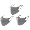 Fabric Mask, For Kids, For Summer, Washable, Cool Touch, 3D Size, Adjustable Earstrings, Easy to Breathe, Antibacterial, Odor Resistant, Small, Thin, Reusable, Set D (Gray)