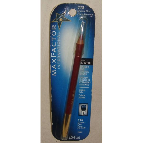 Max Factor High Definition Lipliner & Lipstick Brush Couture Plum 113 NEW RARE