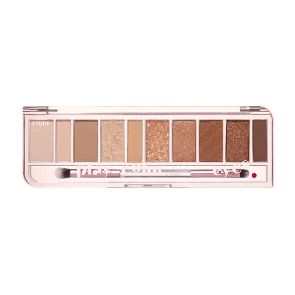 ETUDE Play Color Eye Shadow Warm Top Charisma / 10 Color Palette / Gel Texture Glitter / Shimmer / Matte / Keyboard Shadow