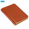 PATIKIL 6 Ring Binder Cover 2 Pack A7 Leather Notebook Binder Mini Refillable Loose Leaf Personal Planner with 100 Sheets (Orange)