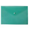 JMS we create smile A4 Translucent Stud Wallet (30 Pcs) Plastic Popper Document Wallets Waterproof, Clear Transparent Folder – Plastic Popper Wallet with Button Closure (Green)