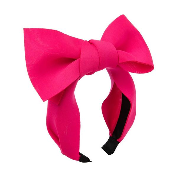 HAKJXOS Bow Headband Hair Accessories Hot Pink Headbands for Women Girls Pink Headband Detachable Valentine's Day Hair Bands 1 Pcs (Hot Pink)