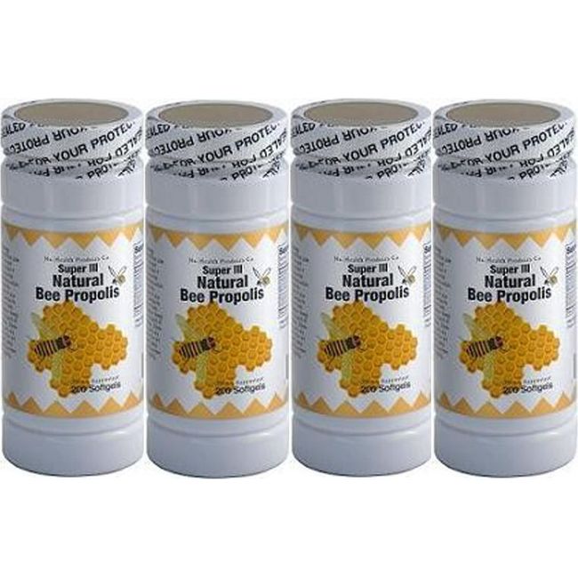 4 bottles Nu- Health Natural Bee Propolis (200 Softgels/bottle)