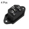sourcing map C14 Panel Mount Plug Adapter AC 250V 10A 3 Pins IEC Inlet Module Plug Power Connector Socket with Cover 4Pcs
