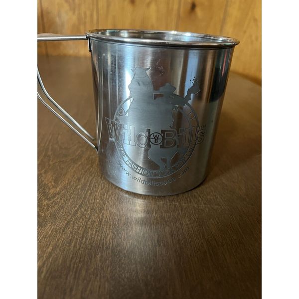 Stainless Steel Tin Mug cup Wild Bill's Olde Fashioned Soda Pop Co.