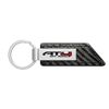 GMC AT4 Carbon Fiber Texture Strap Silver Bar Key Chain