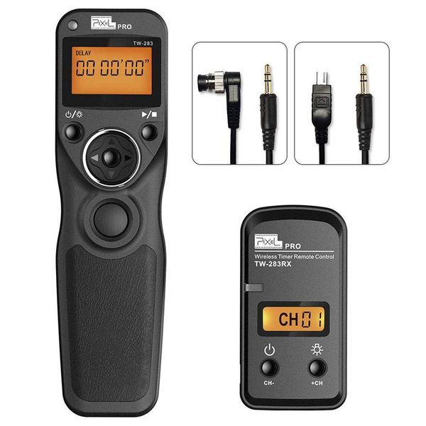 Wireless Shutter Release Timer Remote Control with 2 Connecting Cables E3/N3, Pixel Shutter Release Cable Compatible for Canon Eos Cameras, 80M+ Remote Distance