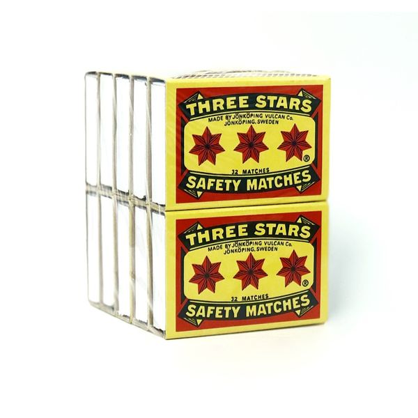 Swedish Match, Three Stars Safety Matches, 10 pack