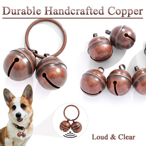 Morn Light Copper Pet Bells for Collars with Quick-Release Clasp - Audible Safety Trackers for Cats & Dogs, Outdoor Collar Accessories(Copper)