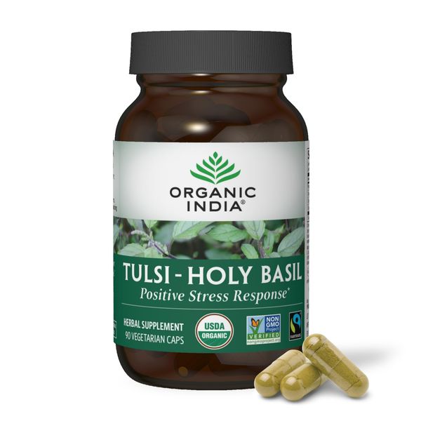 Tulsi Holy Basil Herbal Supplement 90 Count Stress Relief Immune Support