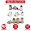 1200Pc Rivet Nuts M3-M12 Steel/Aluminum Rivnut Insert Nutsert Threaded Flat Head