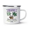 Beware Crazy Puzzle Girl Enamel Mug Cup