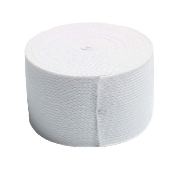 2" White Knitted Wide Heavy Elastic Bands 5.5m