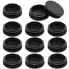 Round Plastic Plug 2 Inch 12Pcs Black Plastic End Caps for Round Tubing