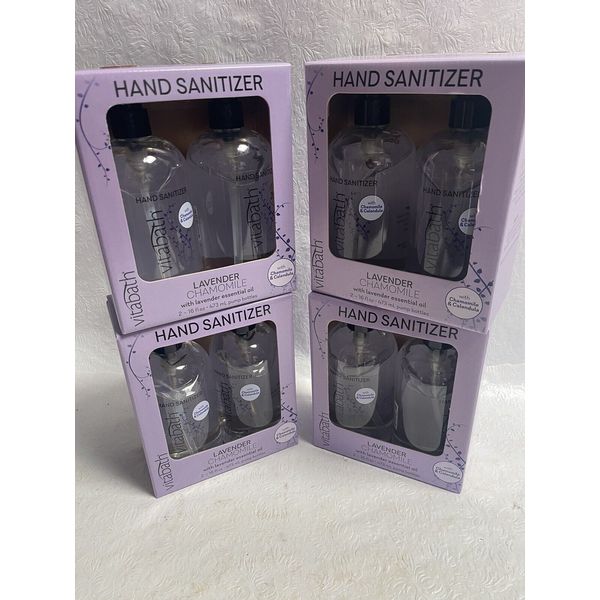 4- PACKS Vitabath Lavender Chamomile Hand Sanitizer 8- 16 Oz. Pump Bottles - NEW